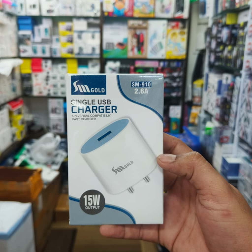 SM 910 V8 Sm Gold 15W V8 Mobile Charger (1 Year Warranty)