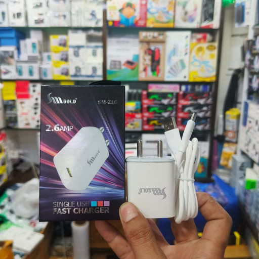 SM Z16 Sm Gold 2.6A Type c Mobile Charger (1 Year Warranty)