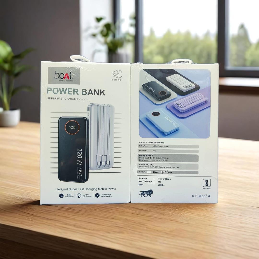 Boat Powar Bank - 10000 Mah 120W Supar Fast Chargeing Care Quality