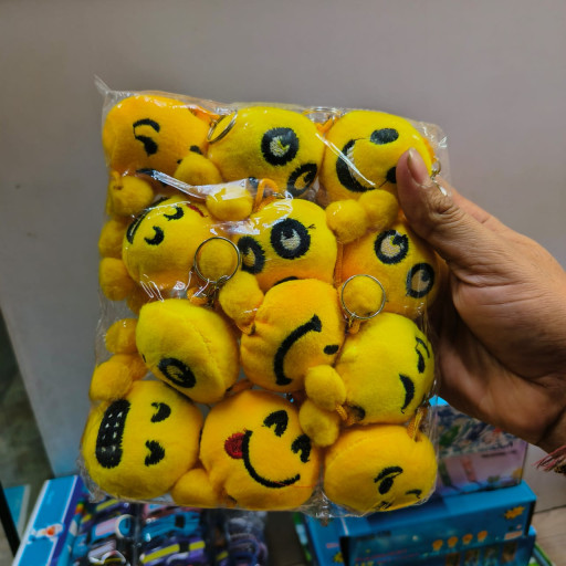 Smiley Face Plush Keychain / Emoji Soft Toy Keychain