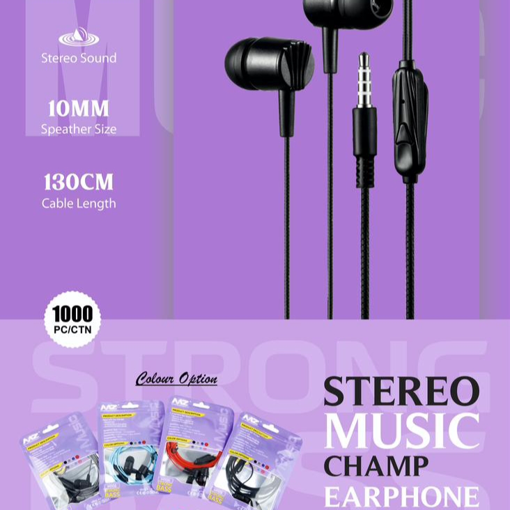 Mz M105 Champ Earphone 5 Colour