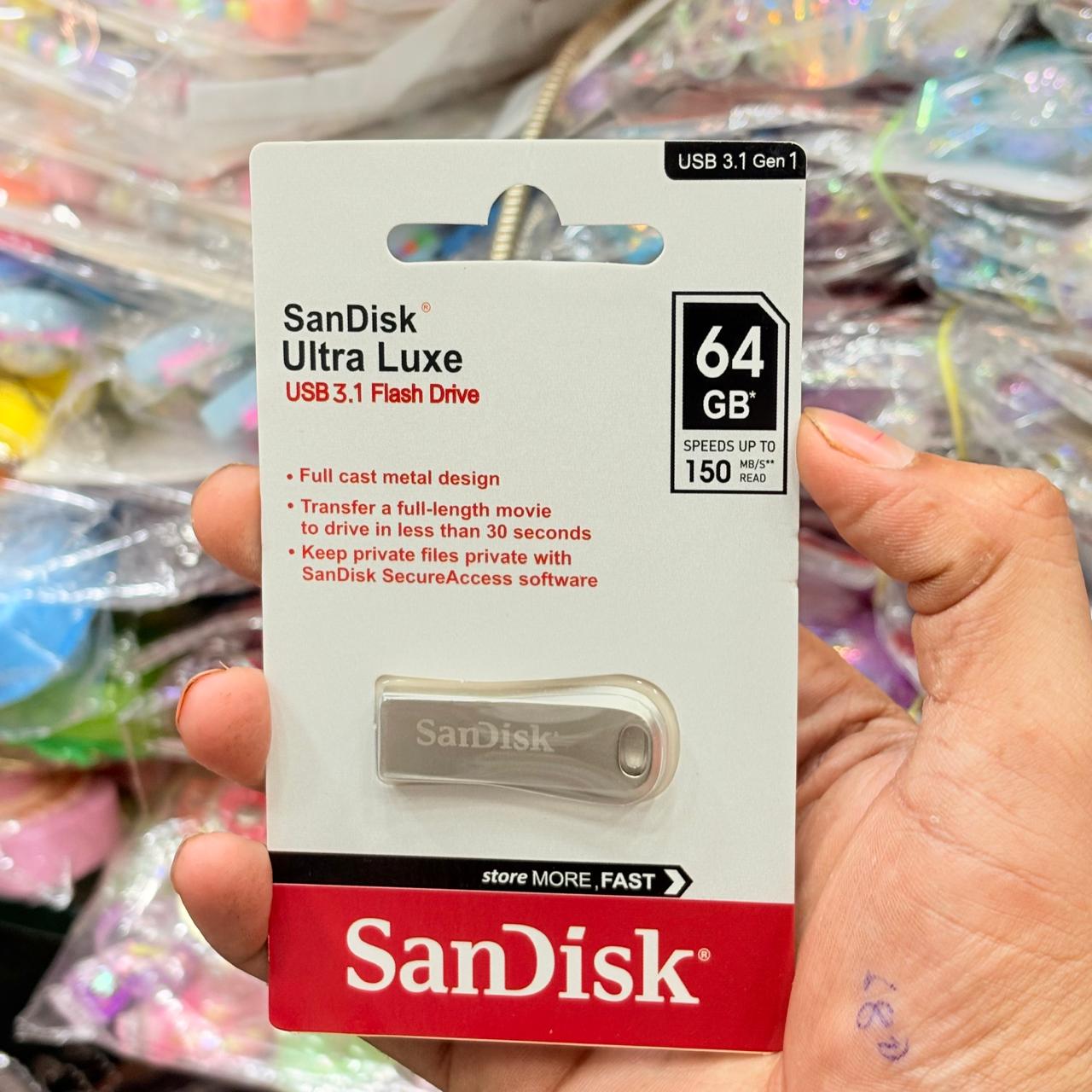 SanDisk 64Gb 3.1 Ultra Luxe Pendrive 1 Y Warranty