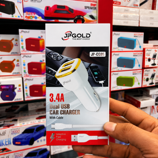 JP GOLD JP-CC05 Dual USB Car Charger With Cable [1Y]