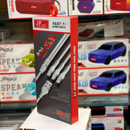 JP GOLD CB-111 3-in-1 Fast Speed Data Cable