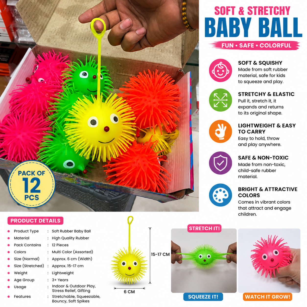 Soft Stretchy Baby Ball