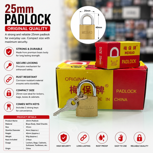 25MM Pad Lock 🔒