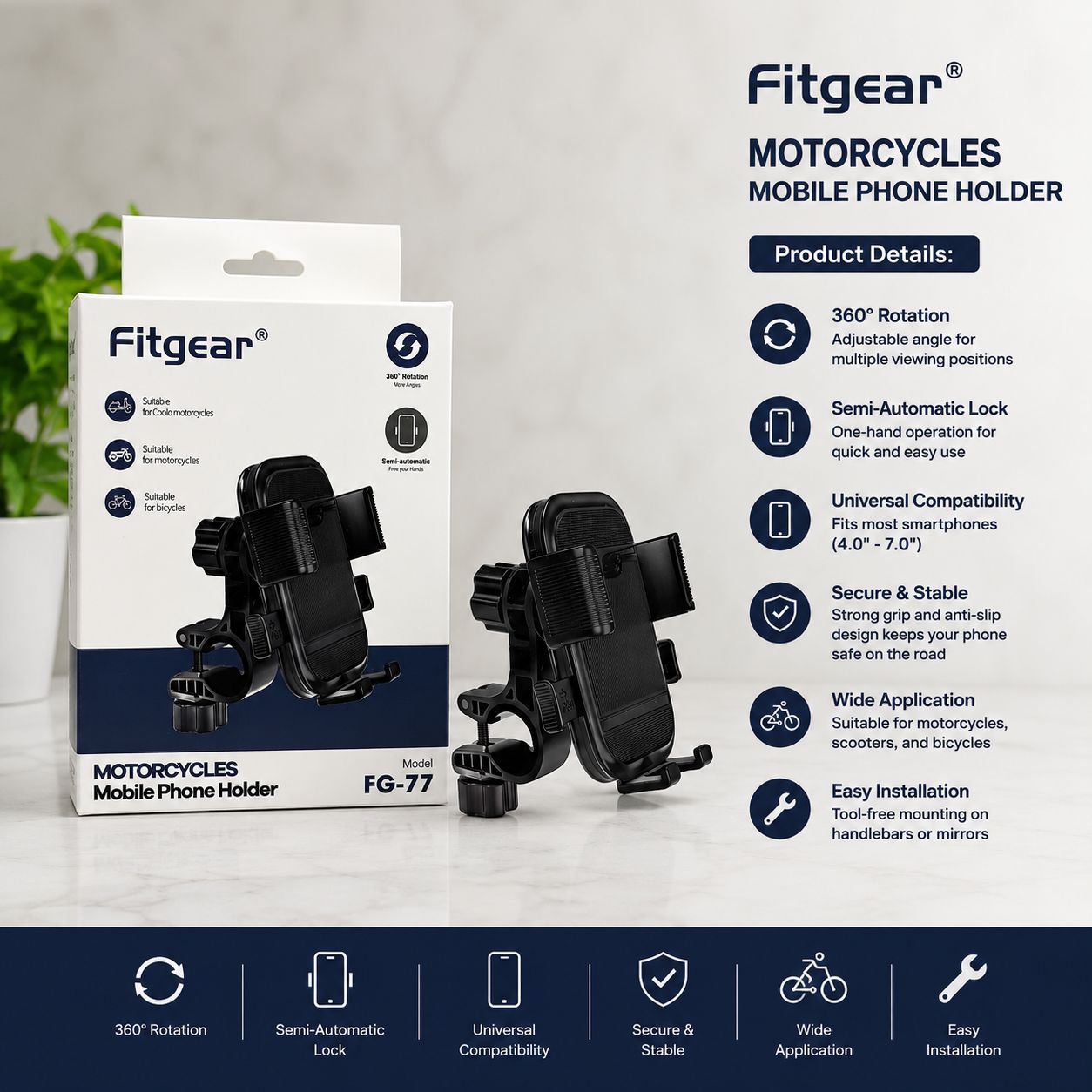 Fitgear FG77 Heavy Bike Mobile Stand