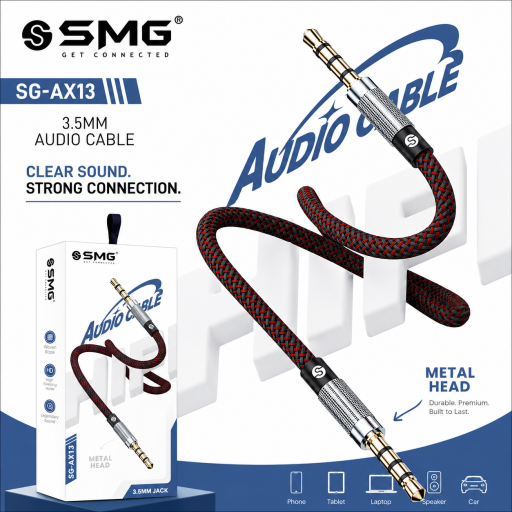 SMG AX13 3.5MM Audio Cable ( Aux To Aux Cable)