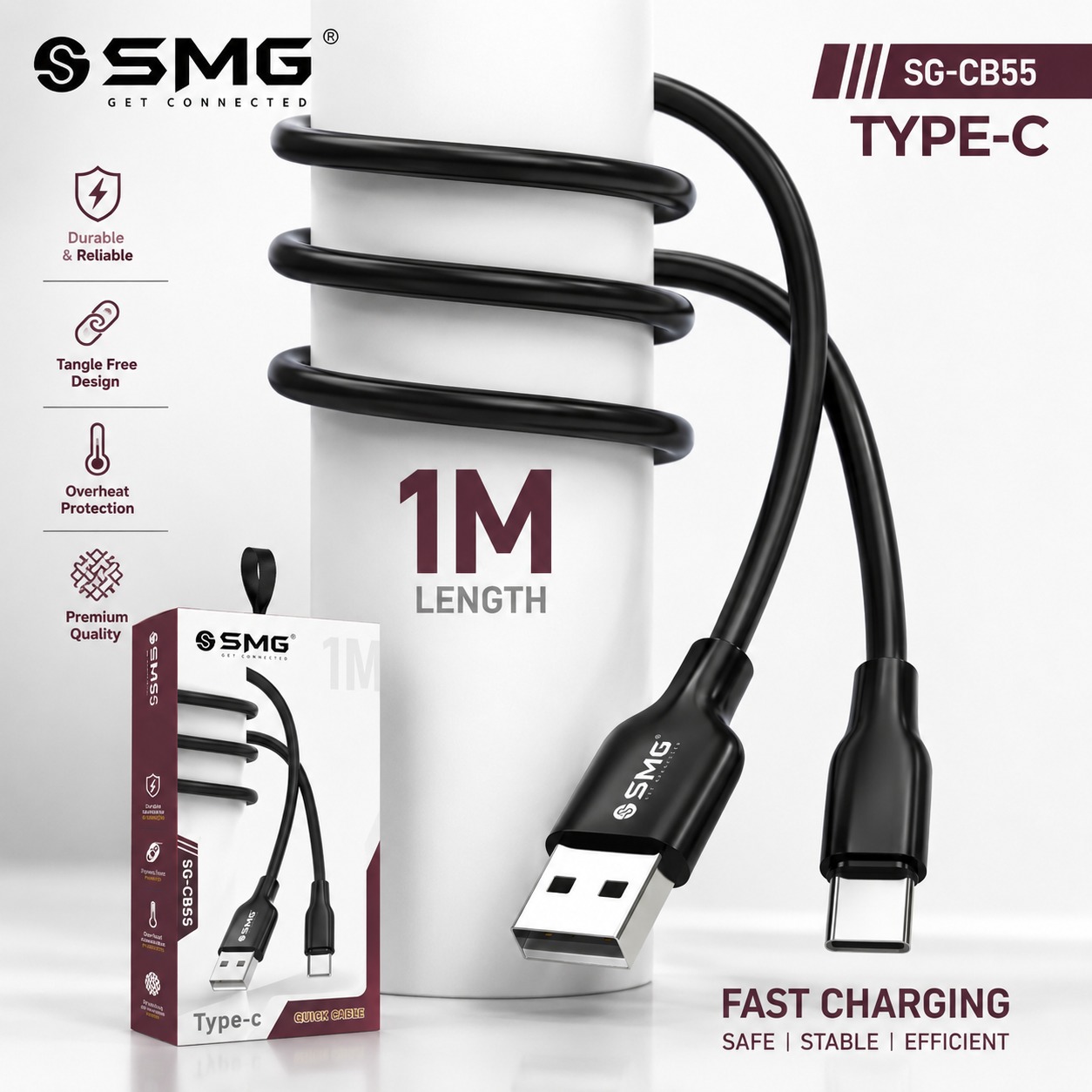 SMG CB55 Type c (85W) Ultimate Silicone Wire Data Cable