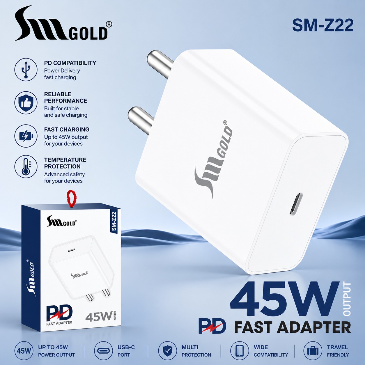 Sm Gold SM IP20 20W Charger Adapter (1Y Warranty)