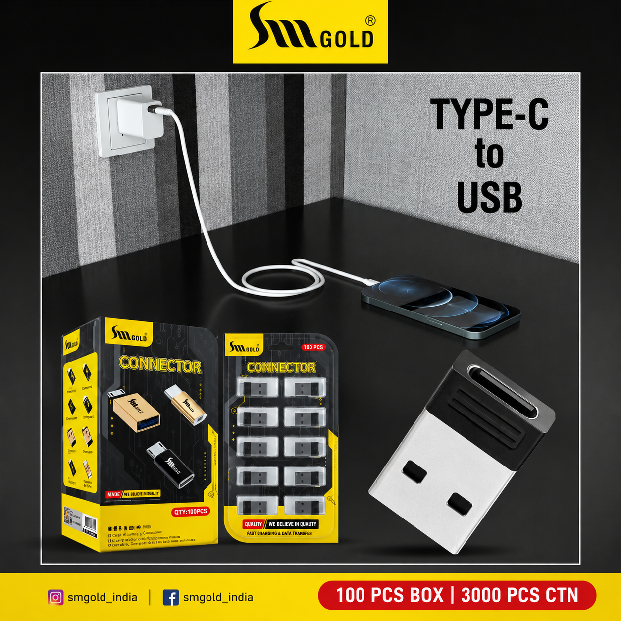 SM Gold Back Type c To Usb Tukdi