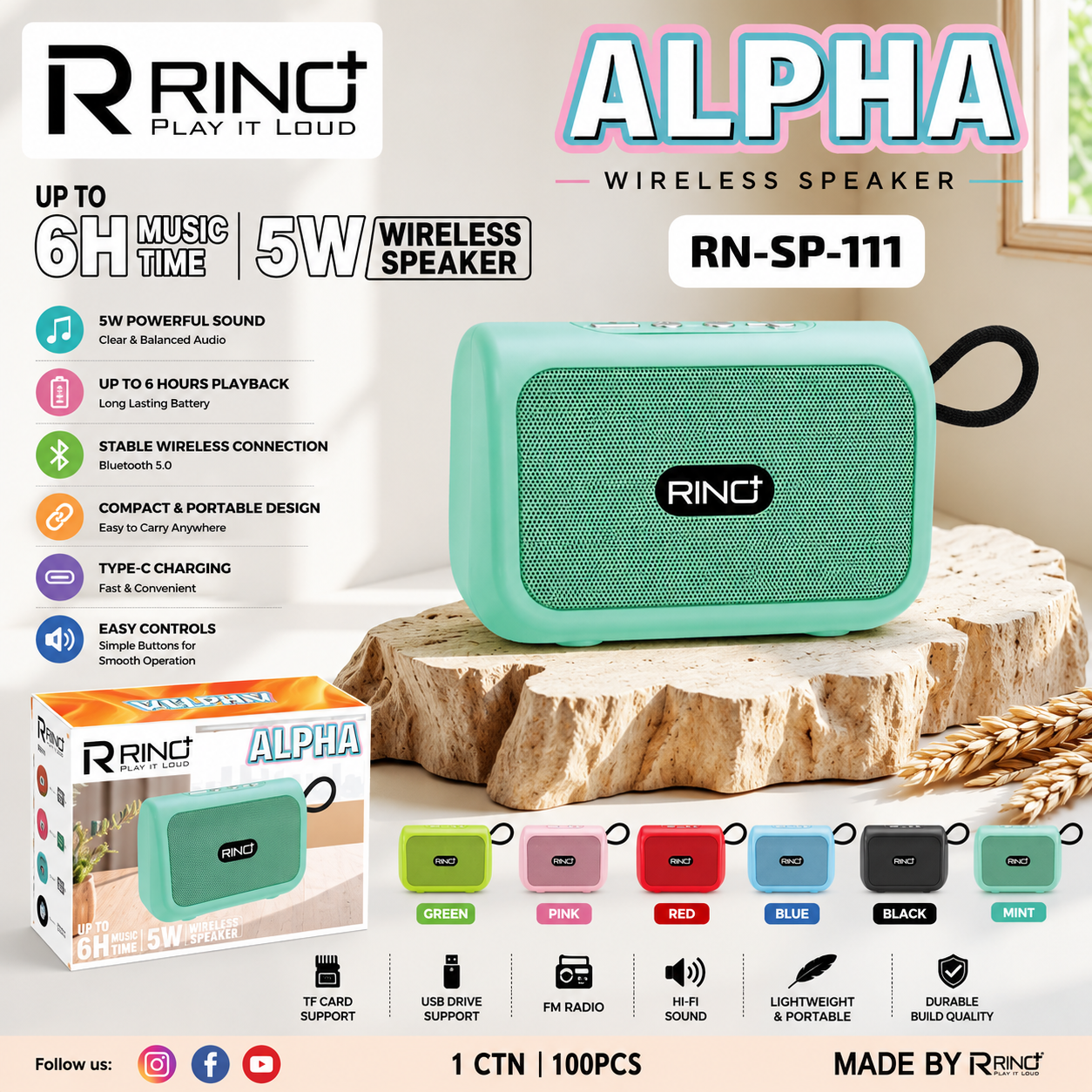 RINO Plus ALPHA  Wireless Bluetooth Speaker