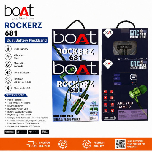BOAT 681 500+500H Dual Battery Megnetic Neckbend