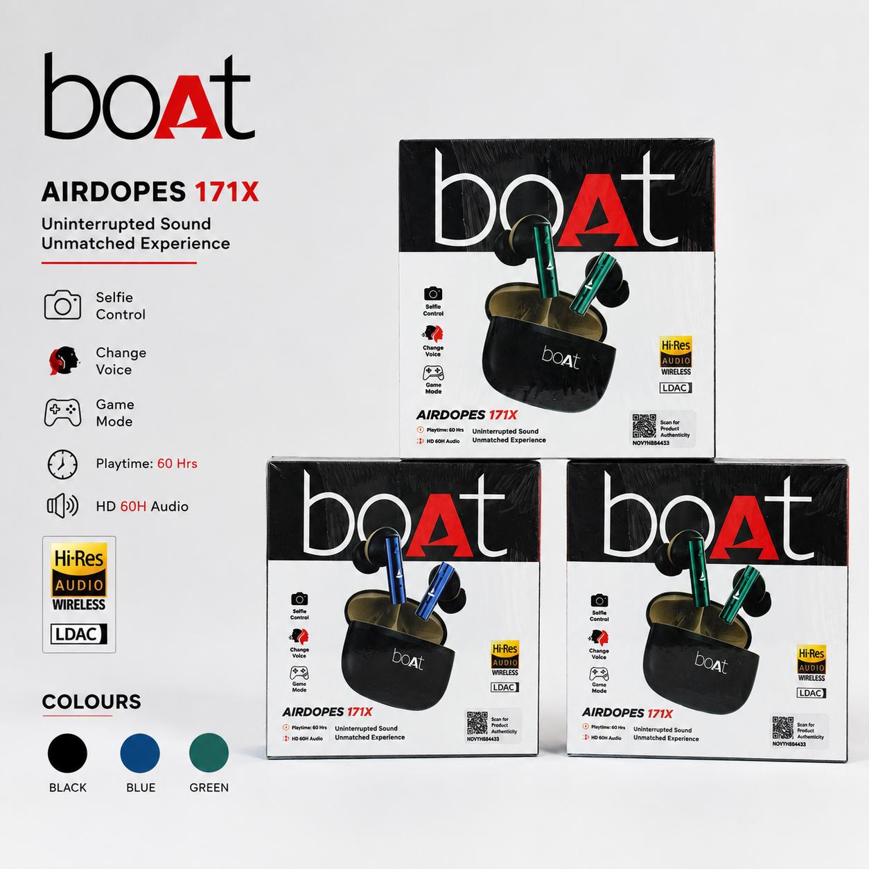 BOAT AIRPODS 171X Ear Buds Hard Packing