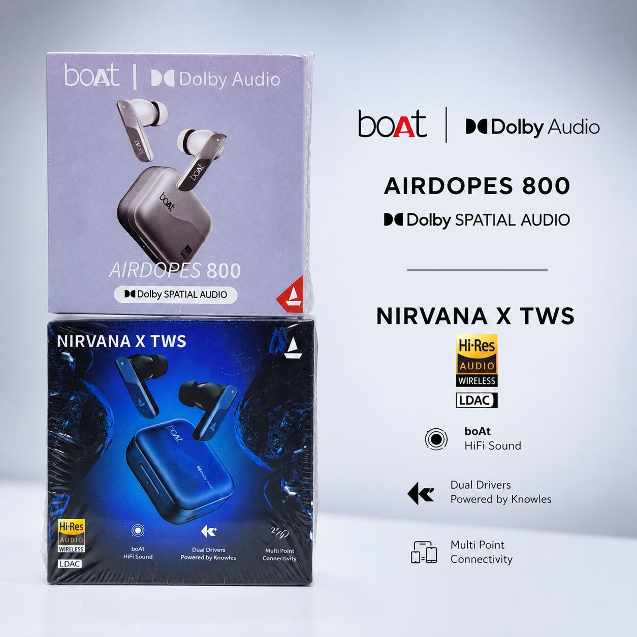 BOAT AIRPODS 800 Ear Buds Hard Packing