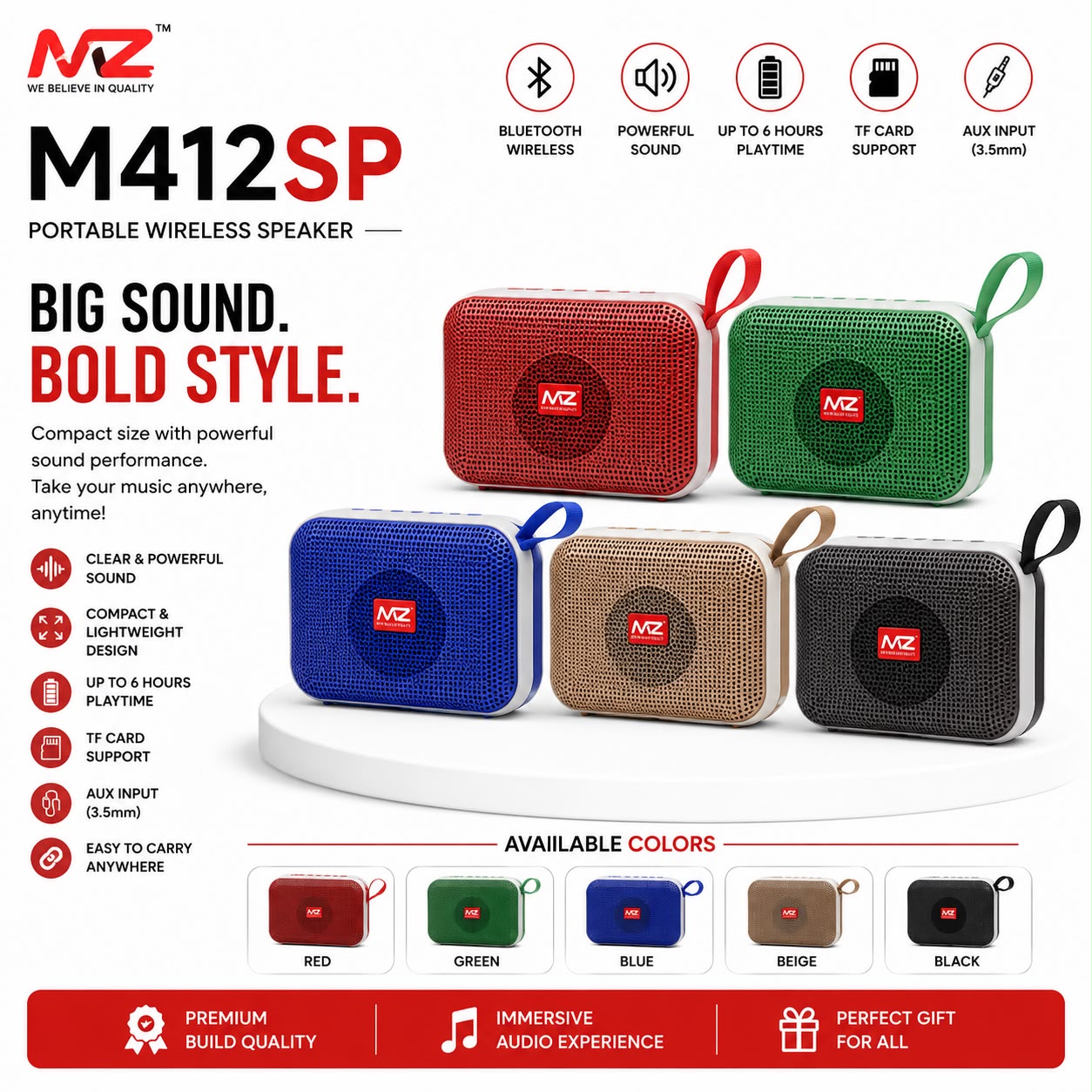 Mz M412 Portable Bluetooth Speaker