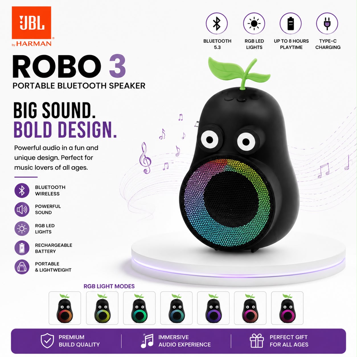 JBL ROBO3 RGB Bluetooth Speaker