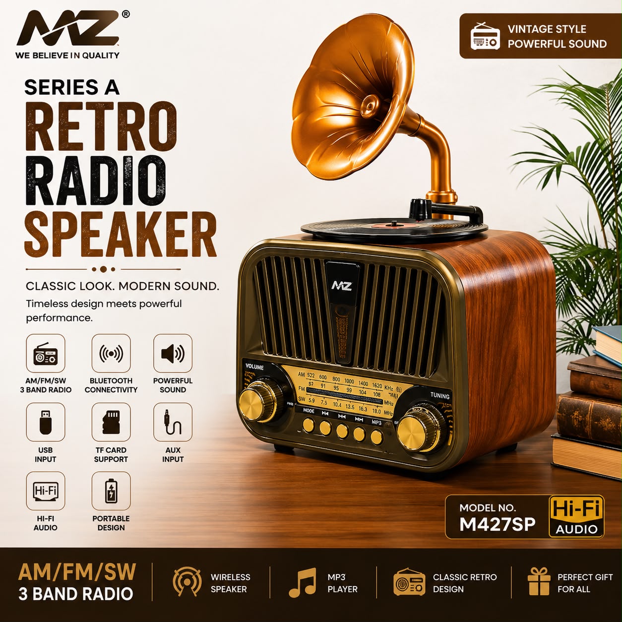 MZ Series A Retro Radio Speaker – M427SP