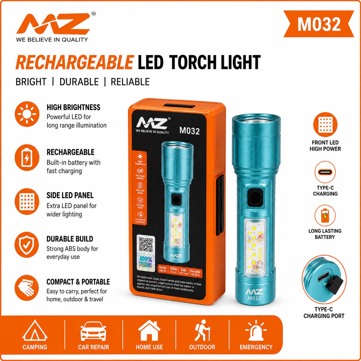 MZ M032 Mz Rechargeble Torch