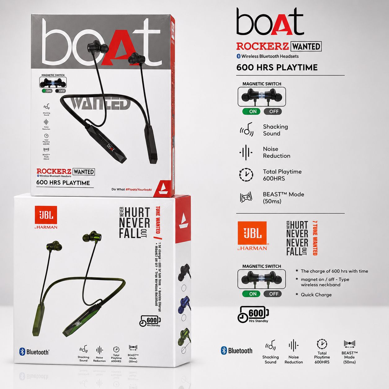 Boat JBL Wanted 600H Megnetic Neckband