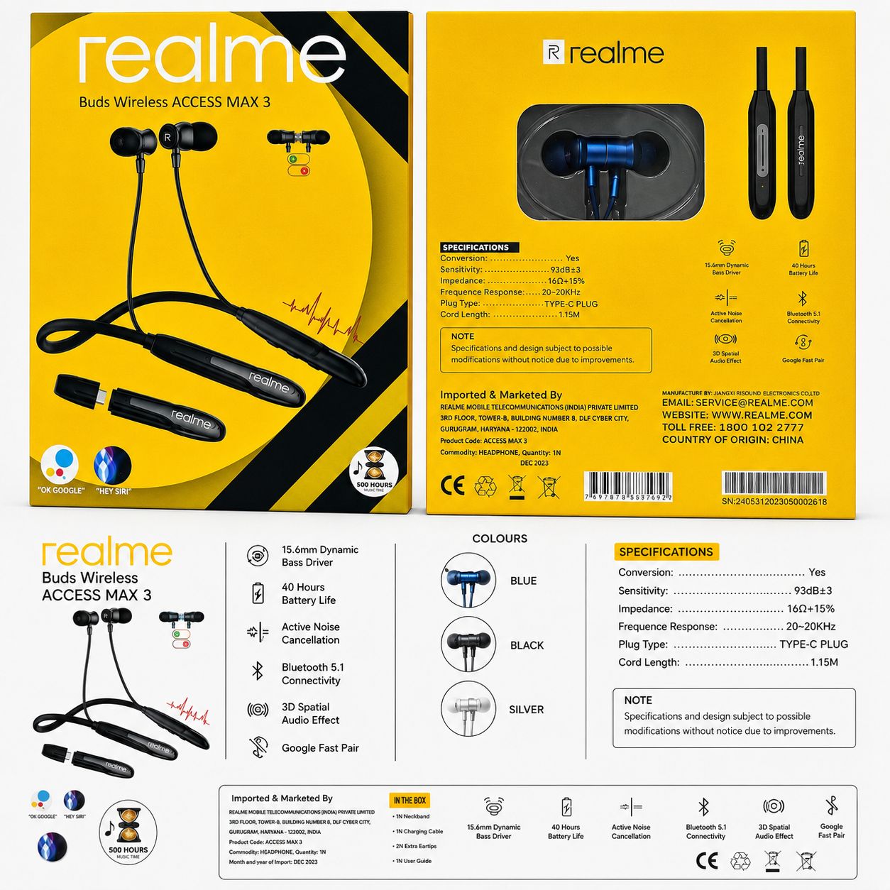 Realme MAX3 500+500H Dual Battery Megnetic Neckbend