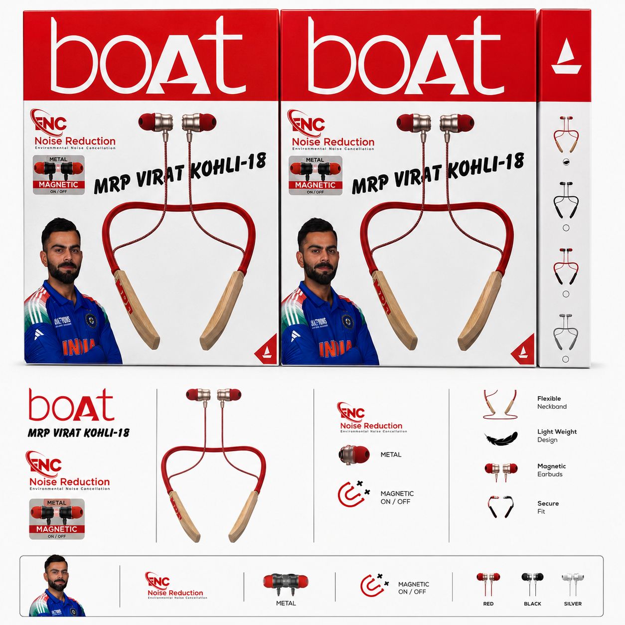Boat 1+ Megnetic 600H Wireless Bluetooth Neckbend