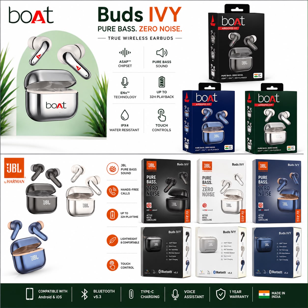 Boat Ivy Wireless Bluetooth Ear buds