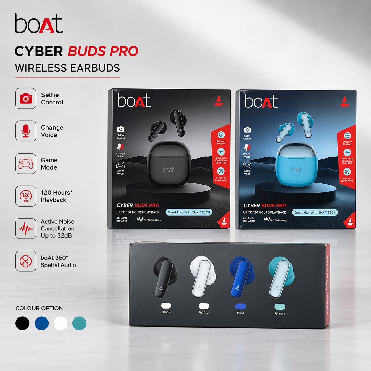 Boat Cyber Buds Pri Wireless Ear buds Hard Packing