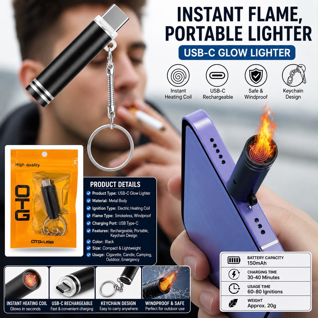 Type c pin Sigrate lighter