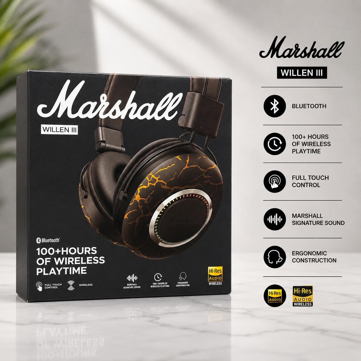 Marshall 3 Wireless Bluetooth Big Headphones