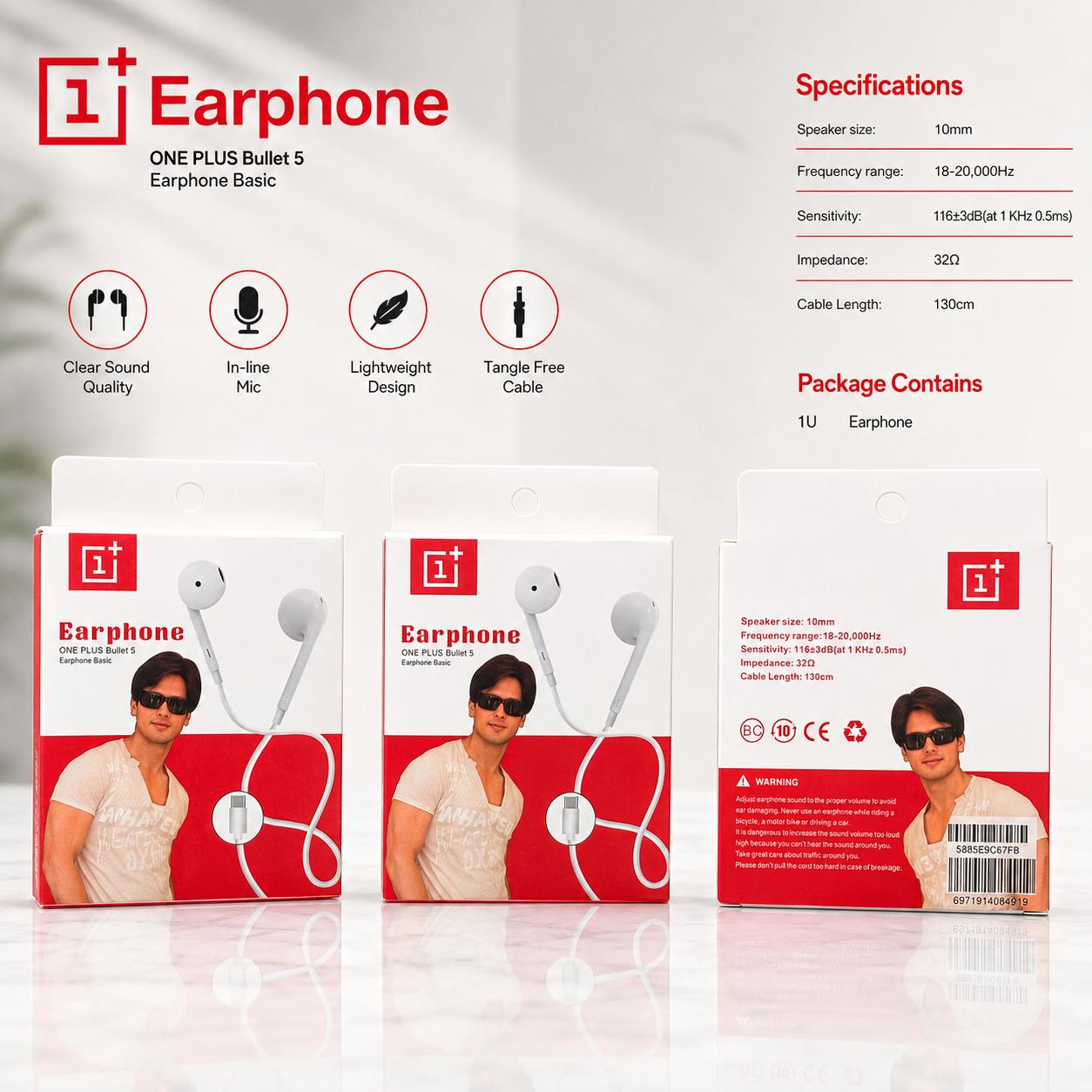 One Plus Type c Wired Pure Bass Earphone