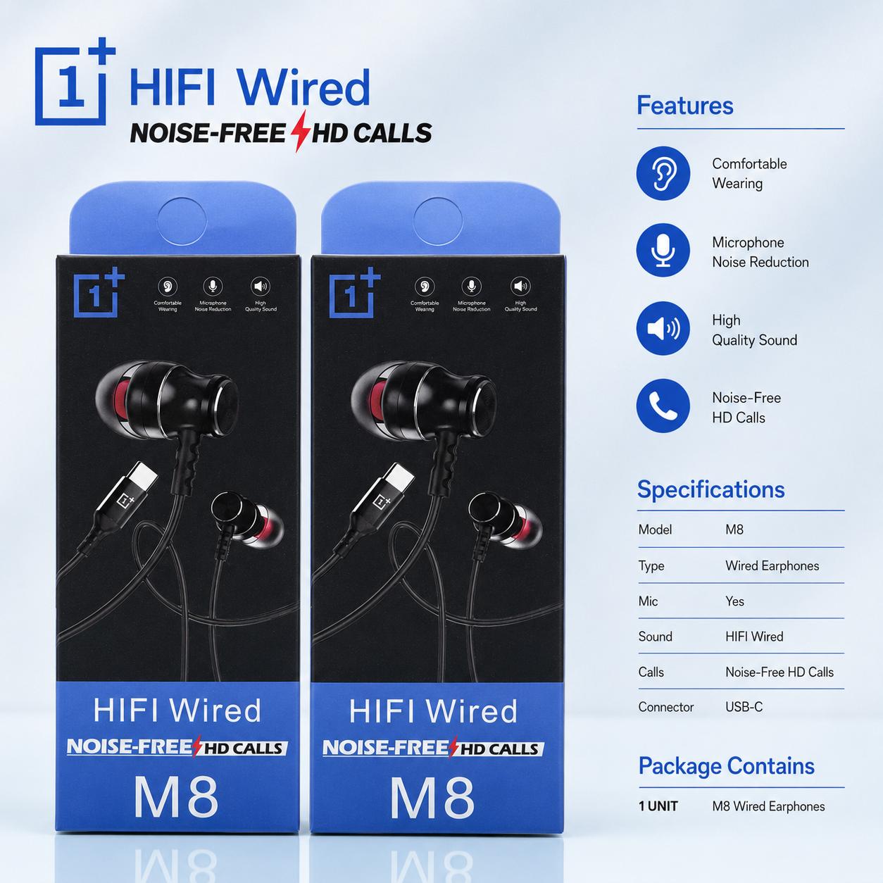 One Plus M8 Type c Metal Earphone