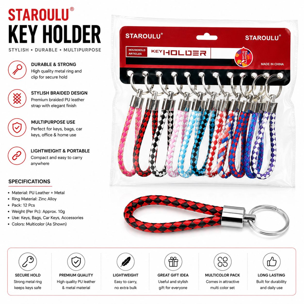 Braided Dori Keychain / Rope Loop Keychain