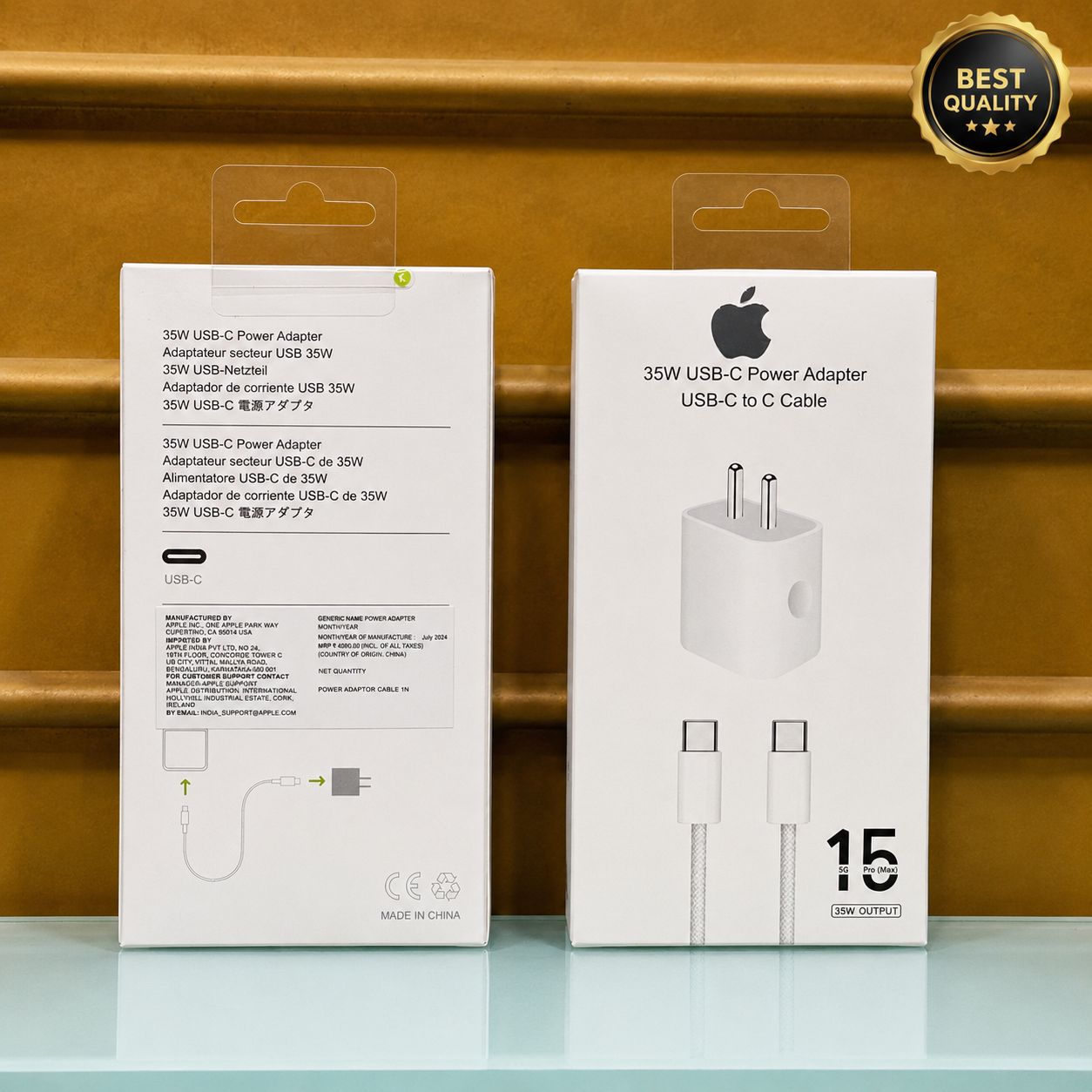 35W USB-C Power Adapter with USB-C to C Cable (for iPhone 15 Pro Max)