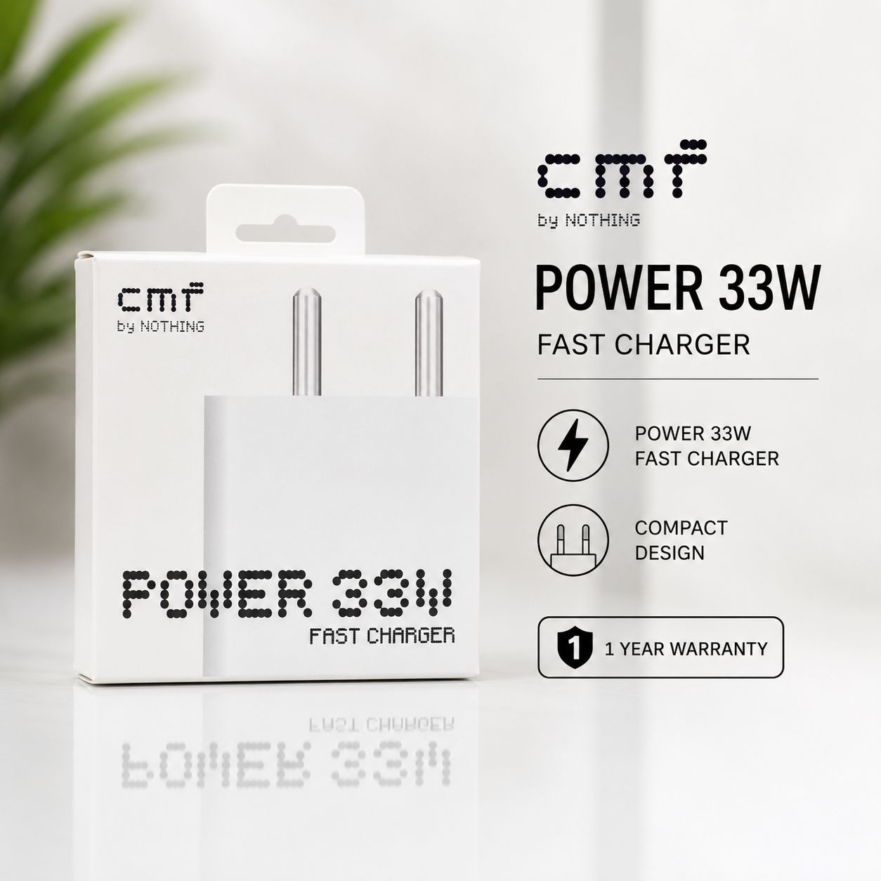 CMF by Nothing 33W Fast Charger Adapter ( 1 Year Warranty)