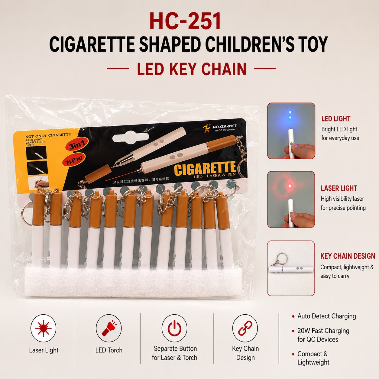 Sigret Lesar Light With keychain plus led
