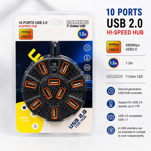 USB to 10Usb Hub 2.0A