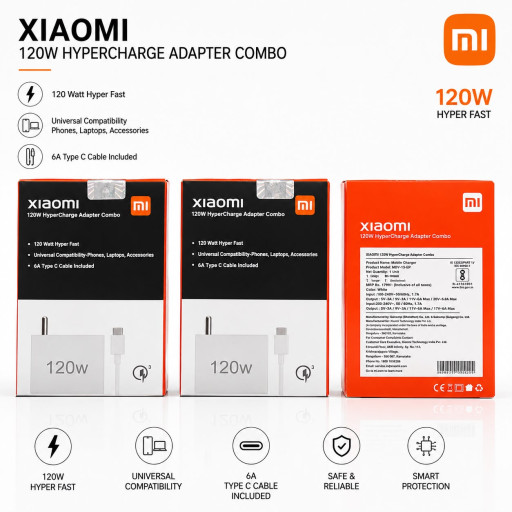 XIAOMI MI 120W Mobile Charger 1Y Warranty