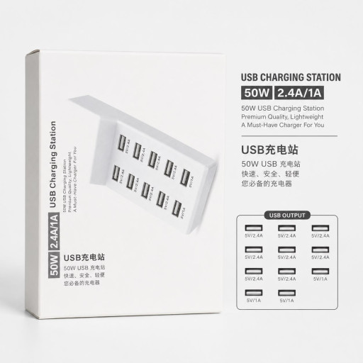 50W 2.4A 10USB Hub