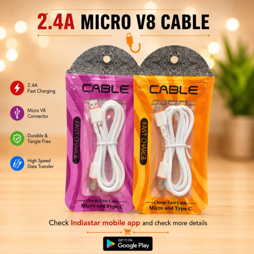 Micro V8 2.4A Cable with Poly Packing