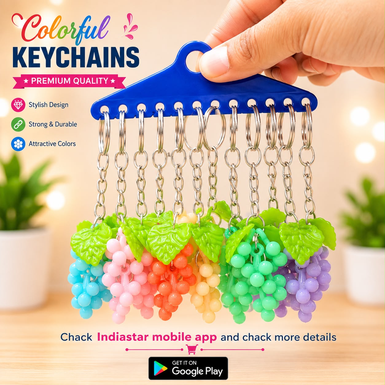 Artificial Grapes Keychain / Fruit Bunch Key Ring K2