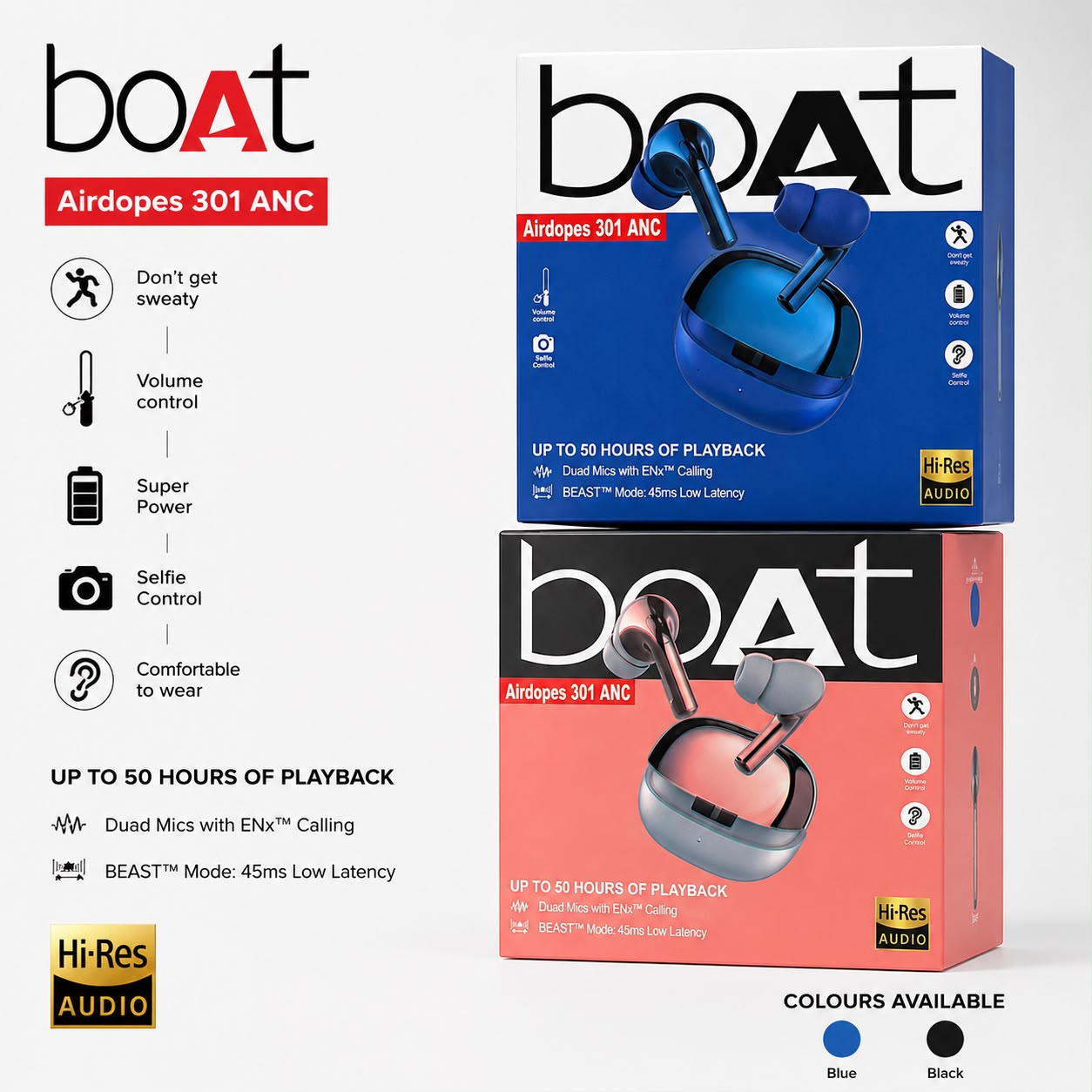 Boat 301 ANC Ear buds Hard Packing