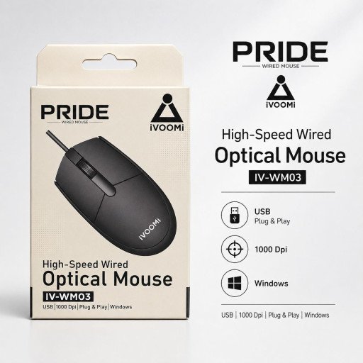 iVOOMi PRIDE IV-WM03 High-Speed Wired Optical Mouse