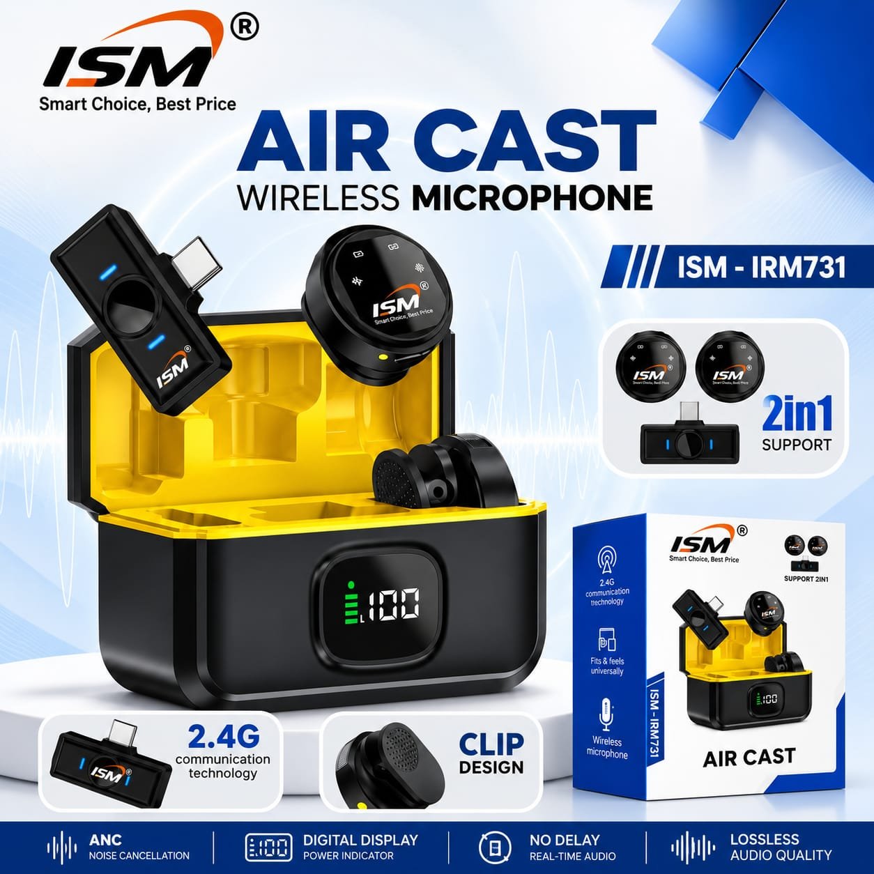 ISM IRM731 AIRCAST Caller Mic HIGH QTY