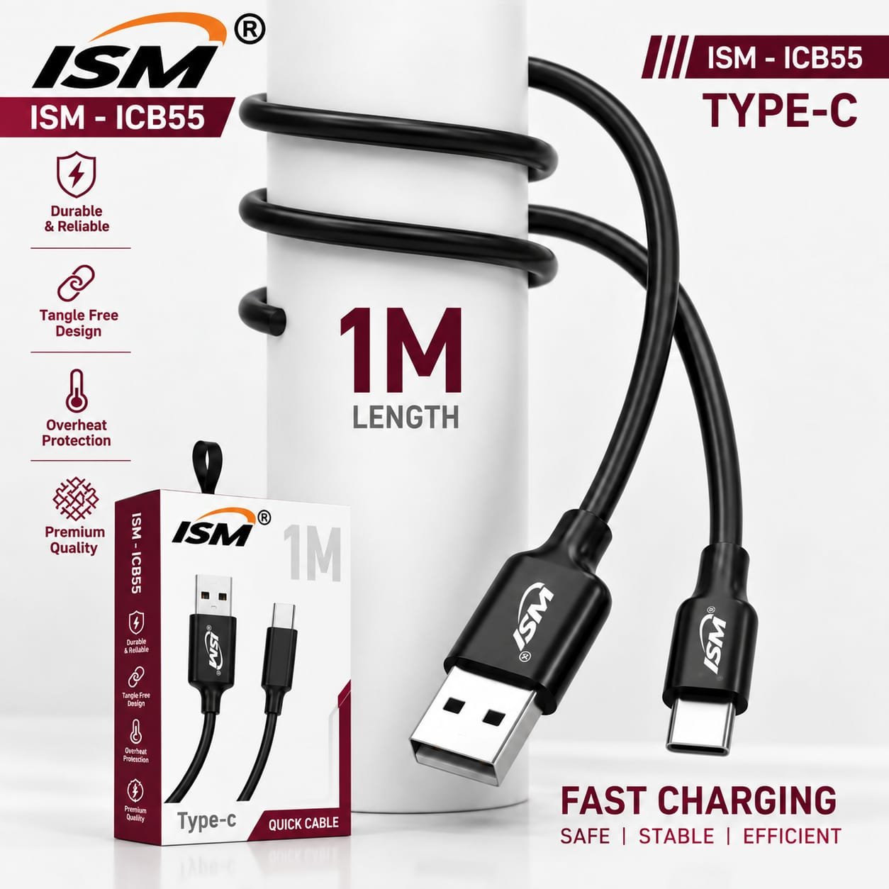 ISM CB55 Type c (85W) Ultimate Silicone Wire Data Cable