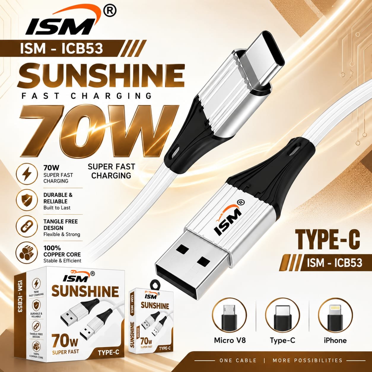 ISM CB53 Type c (45W) Data Cable 1 Year Warranty