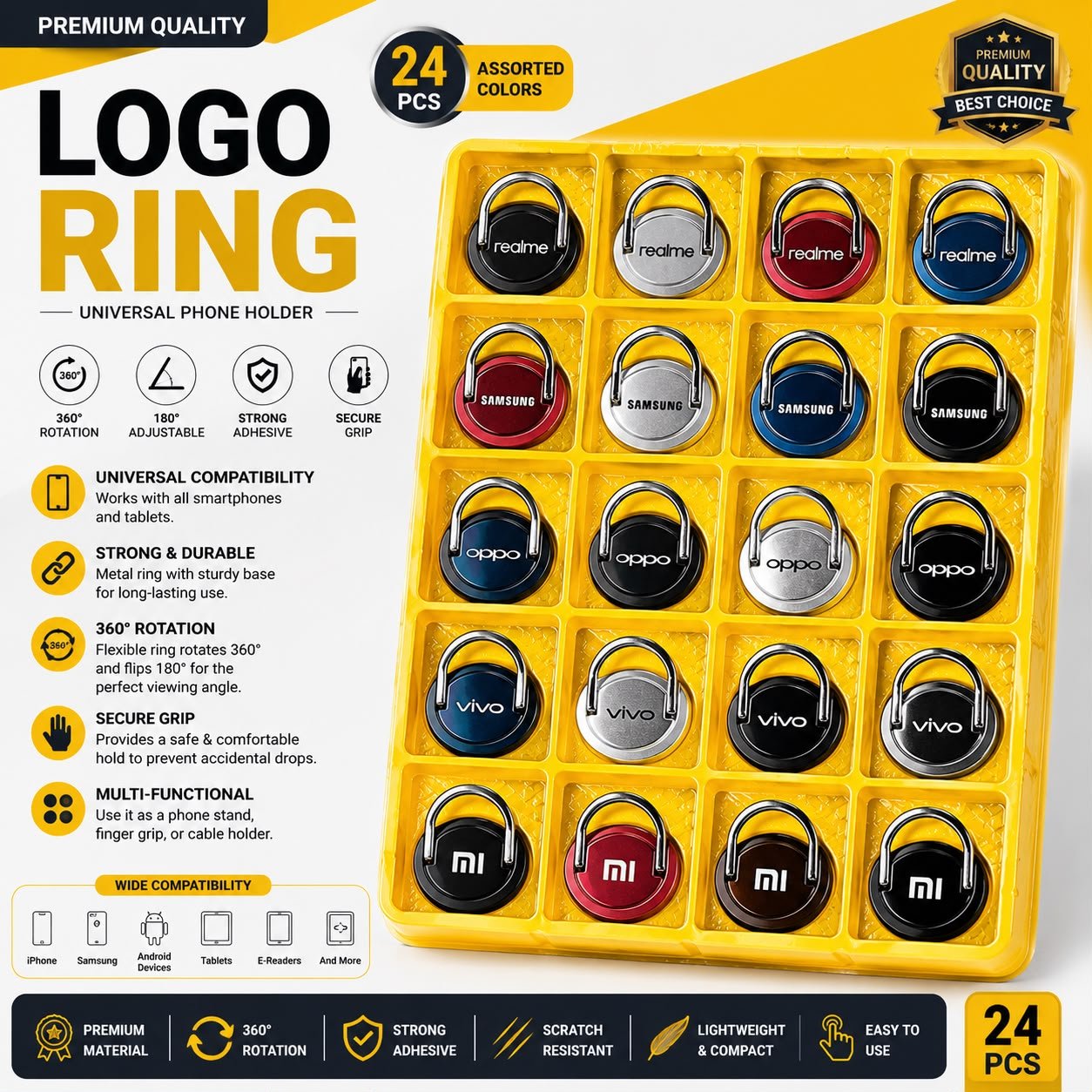 Metal Logo Ring Pop Chocket