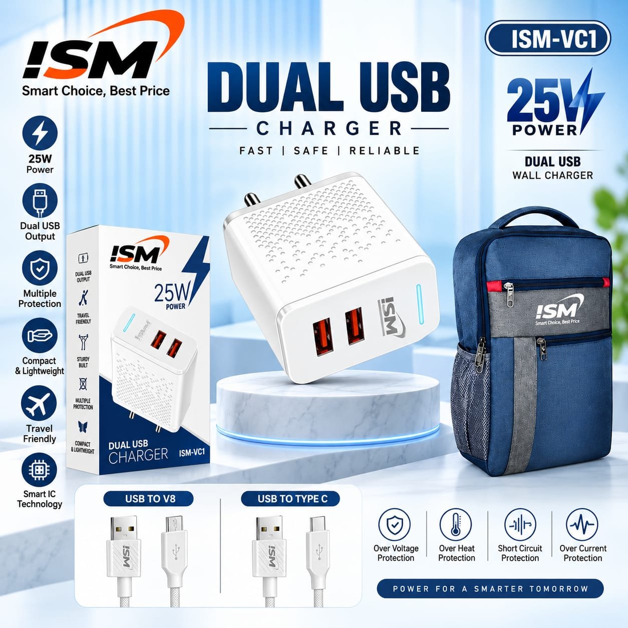 ISM VC1 Sm Gold 3.4A V8 Charger 1Y Warranty