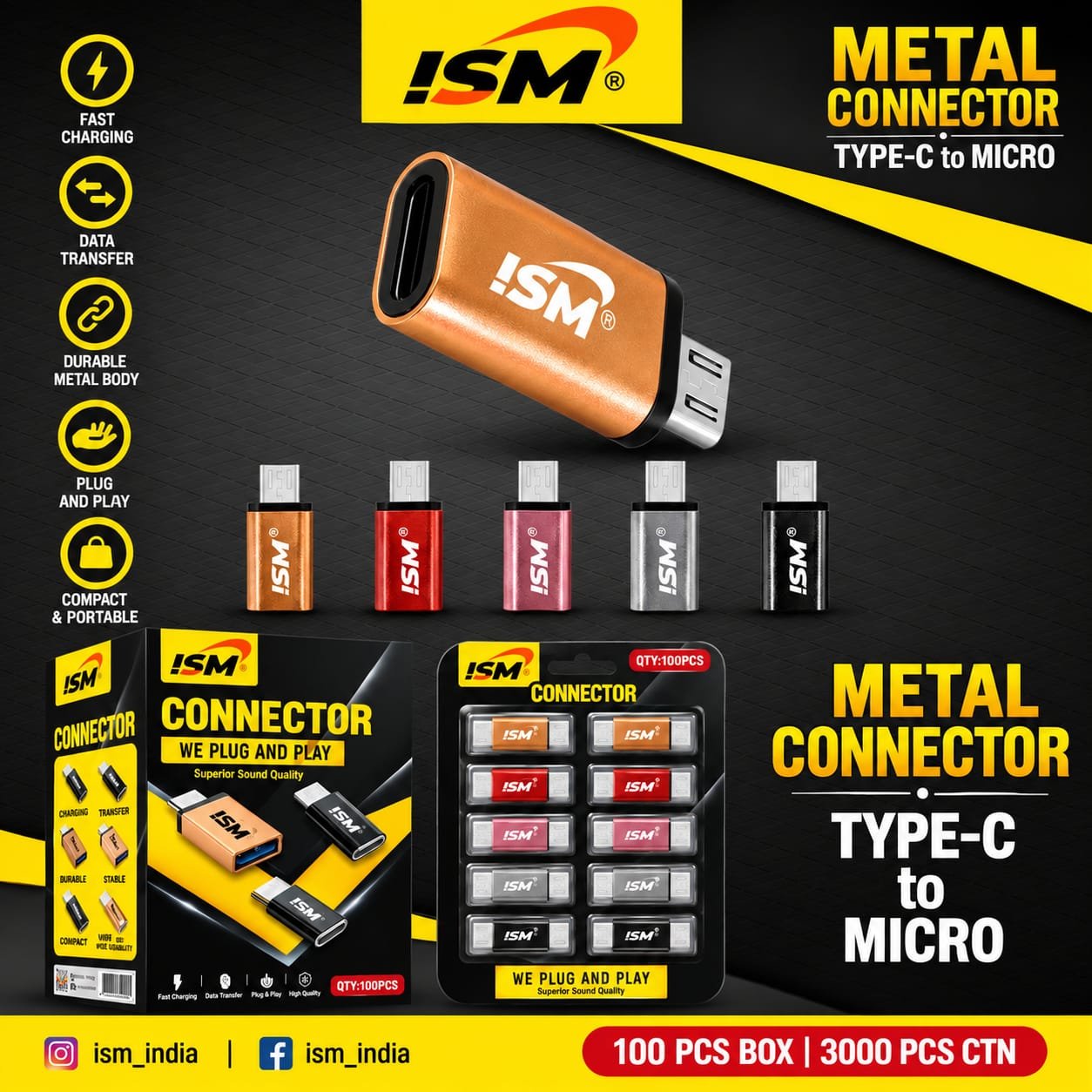 ISM Back V8 To iPhone Charging Tukdi