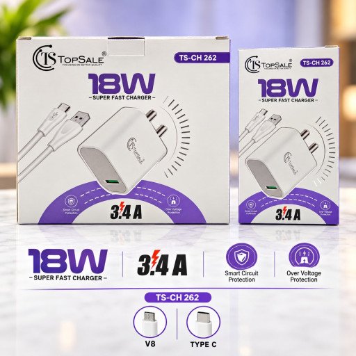 TopSale TS-CH 262 – 18W V8 Super Fast Charger 1Y Warranty